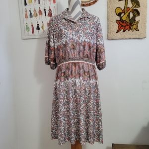 Trends by Jerrie Lurie | 70s Vintage Floral Print Shirt Dress